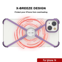 Load image into Gallery viewer, Coque de protection Punkcase pour iPhone 14 [Série Backbone] Étui ultra fin en aluminium minimaliste avec cadre en X pour iPhone 14 (2022) (6,1&quot;) [Violet]
