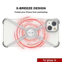 Load image into Gallery viewer, Coque de protection Punkcase iPhone 14 [Série Backbone] en métal en aluminium ultra fine et minimaliste, avec cadre en X, pour iPhone 14 (2022) (6,1 pouces) en argent.
