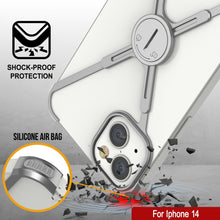 Load image into Gallery viewer, Coque de protection Punkcase iPhone 14 [Série Backbone] en métal en aluminium ultra fine et minimaliste, avec cadre en X, pour iPhone 14 (2022) (6,1 pouces) en argent.
