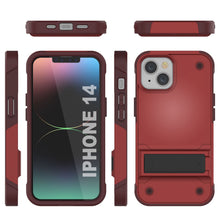 Load image into Gallery viewer, Étui Punkcase pour iPhone 14 [Série Reliance] Coque hybride de protection de qualité militaire avec béquille intégrée [Rouge-Rose]
