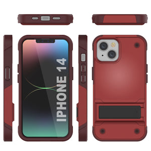 Étui Punkcase pour iPhone 14 [Série Reliance] Coque hybride de protection de qualité militaire avec béquille intégrée [Rouge-Rose]