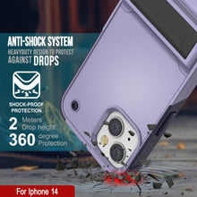 Load image into Gallery viewer, Coque Punkcase iPhone 14 [Série Reliance] Coque hybride de protection de qualité militaire avec béquille intégrée [Violet-Marine]
