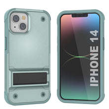 Load image into Gallery viewer, Étui Punkcase iPhone 14 [Série Reliance] Coque hybride de protection de qualité militaire avec béquille intégrée [Vert]
