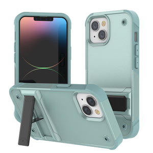 Étui Punkcase iPhone 14 [Série Reliance] Coque hybride de protection de qualité militaire avec béquille intégrée [Vert]