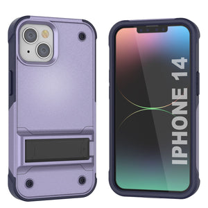 Coque Punkcase iPhone 14 [Série Reliance] Coque hybride de protection de qualité militaire avec béquille intégrée [Violet-Marine]