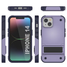 Load image into Gallery viewer, Coque Punkcase iPhone 14 [Série Reliance] Coque hybride de protection de qualité militaire avec béquille intégrée [Violet-Marine]
