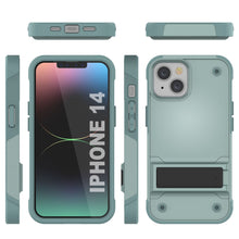 Load image into Gallery viewer, Étui Punkcase iPhone 14 [Série Reliance] Coque hybride de protection de qualité militaire avec béquille intégrée [Vert]
