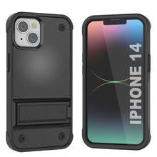 Load image into Gallery viewer, Coque Punkcase pour iPhone 14 [Série Reliance] Coque hybride de protection de qualité militaire avec béquille intégrée [Noir]
