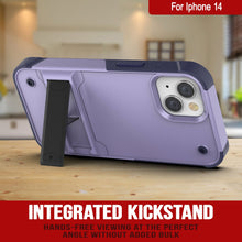 Load image into Gallery viewer, Coque Punkcase iPhone 14 [Série Reliance] Coque hybride de protection de qualité militaire avec béquille intégrée [Violet-Marine]
