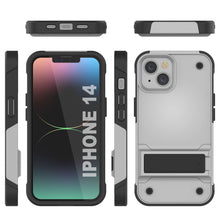 Load image into Gallery viewer, Coque Punkcase iPhone 14 [Série Reliance] Étui de Protection hybride de qualité militaire avec Béquille intégrée [Blanc-Noir]
