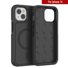 Load image into Gallery viewer, PunkCase iPhone 14 Case, [Spartan 2.0 Series] Clear Rugged Heavy Duty Cover W/Built in Screen Protector [Black] 
