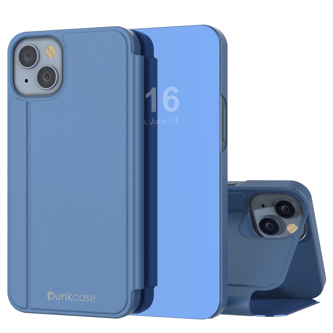 Coque de protection avec rabat Punkcase pour iPhone 14 Plus [Bleu]