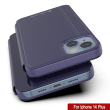 Load image into Gallery viewer, Étui Punkcase iPhone 14 Plus avec couverture à rabat réfléchissant [violet]
