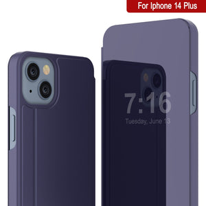 Étui Punkcase iPhone 14 Plus avec couverture à rabat réfléchissant [violet]