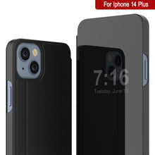 Load image into Gallery viewer, Étui réfléchissant de protection à rabat Punkcase pour iPhone 14 Plus [Noir]
