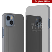 Load image into Gallery viewer, Étui Punkcase iPhone 14 Plus avec rabat protecteur Réflecteur [Argent]
