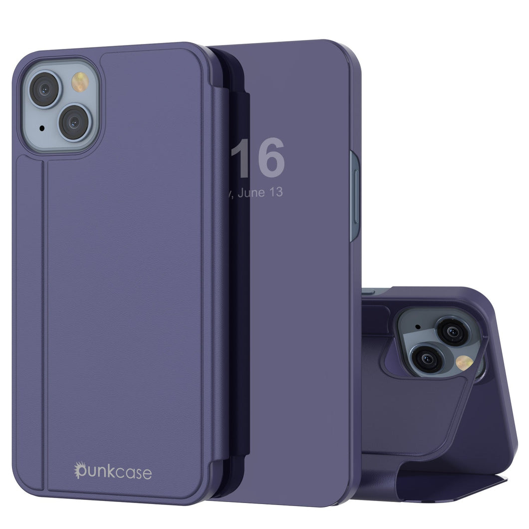 Étui Punkcase iPhone 14 Plus avec couverture à rabat réfléchissant [violet]