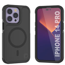 Load image into Gallery viewer, PunkCase iPhone 14 Pro Case, [Spartan 2.0 Series] Clear Rugged Heavy Duty Cover W/Built in Screen Protector [Black] (Color in image: Black)
