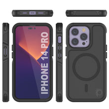Load image into Gallery viewer, PunkCase iPhone 14 Pro Case, [Spartan 2.0 Series] Clear Rugged Heavy Duty Cover W/Built in Screen Protector [Black] 
