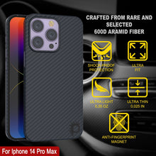 Load image into Gallery viewer, Coque en fibre de carbone Punkcase pour iPhone 14 Pro Max [Série AramidShield] Ultra mince et légère en Kevlar
