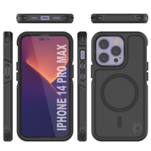 Load image into Gallery viewer, PunkCase iPhone 14 Pro Max Case, [Spartan 2.0 Series] Clear Rugged Heavy Duty Cover W/Built in Screen Protector [Black] 
