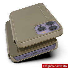 Load image into Gallery viewer, Étui Punkcase iPhone 14 Pro Max Reflecteur, Coque de Protection Rabattable [Or]
