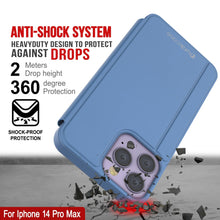Load image into Gallery viewer, Punkcase Coque Réflectrice pour iPhone 14 Pro Max, Étui de Protection à Rabat [Bleu]
