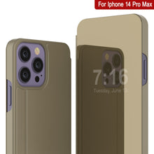 Load image into Gallery viewer, Étui Punkcase iPhone 14 Pro Max Reflecteur, Coque de Protection Rabattable [Or]
