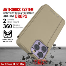 Load image into Gallery viewer, Étui Punkcase iPhone 14 Pro Max Reflecteur, Coque de Protection Rabattable [Or]
