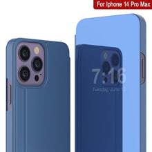 Load image into Gallery viewer, Punkcase Coque Réflectrice pour iPhone 14 Pro Max, Étui de Protection à Rabat [Bleu]
