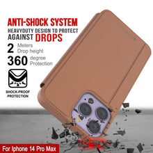 Load image into Gallery viewer, Coque punkcase pour iPhone 14 Pro Max avec revêtement réfléchissant et rabat protecteur [Rose]
