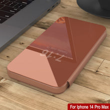 Load image into Gallery viewer, Coque punkcase pour iPhone 14 Pro Max avec revêtement réfléchissant et rabat protecteur [Rose]
