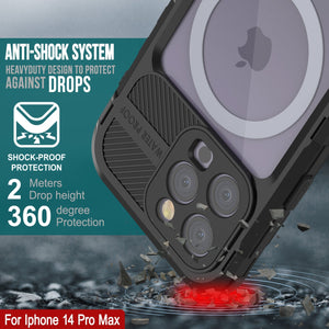 iPhone 14 Pro Max Série Métal Extrême 2.0 Boîtier en Aluminium Étanche IP68 avec Protège-écran intégré [Noir]