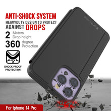 Charger l&#39;image dans la galerie, Étui Punkcase iPhone 14 Pro Reflecteur Housse de Protection à Rabat [Noir]
