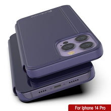 Load image into Gallery viewer, Coque réfléchissante pour iPhone 14 Pro de Punkcase, étui à rabat de protection [violet]
