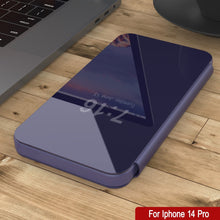 Load image into Gallery viewer, Coque réfléchissante pour iPhone 14 Pro de Punkcase, étui à rabat de protection [violet]
