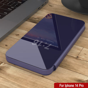 Coque réfléchissante pour iPhone 14 Pro de Punkcase, étui à rabat de protection [violet]