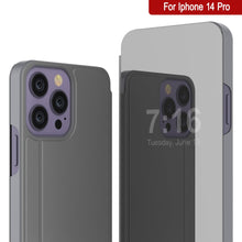 Load image into Gallery viewer, Coque punkcase iPhone 14 Pro Reflecteur, étui de protection à rabat [argent]
