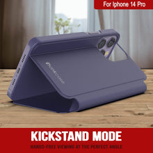 Load image into Gallery viewer, Coque réfléchissante pour iPhone 14 Pro de Punkcase, étui à rabat de protection [violet]

