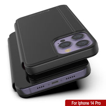 Charger l&#39;image dans la galerie, Étui Punkcase iPhone 14 Pro Reflecteur Housse de Protection à Rabat [Noir]
