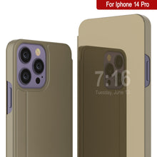 Charger l&#39;image dans la galerie, Coque Punkcase iPhone 14 Pro Reflecteur Cover Flip de Protection [Or]
