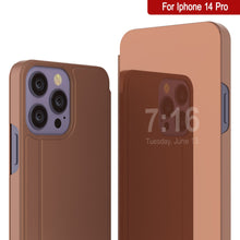 Load image into Gallery viewer, Coque Punkcase pour iPhone 14 Pro, étui à rabat de protection réfléchissant [Rose]
