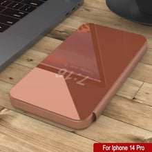 Load image into Gallery viewer, Coque Punkcase pour iPhone 14 Pro, étui à rabat de protection réfléchissant [Rose]
