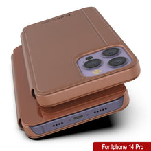 Load image into Gallery viewer, Coque Punkcase pour iPhone 14 Pro, étui à rabat de protection réfléchissant [Rose]
