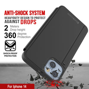 Coque de réflexion Protectrice à Rabat pour iPhone 14 de Punkcase [Noir]