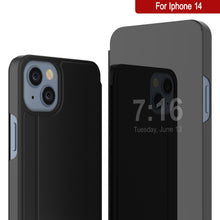 Load image into Gallery viewer, Coque de réflexion Protectrice à Rabat pour iPhone 14 de Punkcase [Noir]
