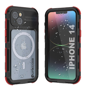 iPhone 14 Série Métal Extreme 2.0 Étui en Aluminium Étanche IP68 Avec Protection d'Écran Intégrée [Noir-Rouge]