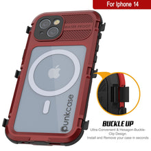 Load image into Gallery viewer, Coque étanche en aluminium de la série iPhone 14 Metal Extreme 2.0 avec protecteur d&#39;écran intégré IP68 [Rouge-Noir]
