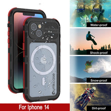 Load image into Gallery viewer, iPhone 14 Série Métal Extreme 2.0 Étui en Aluminium Étanche IP68 Avec Protection d&#39;Écran Intégrée [Noir-Rouge]
