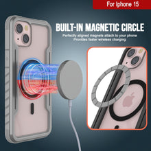 Charger l&#39;image dans la galerie, Étui de protection militaire Punkcase iPhone 15 Armor Stealth MAG Defense, couverture multicouche de qualité supérieure [gris]
